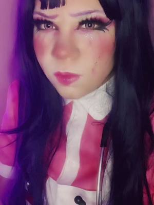 A post by @shsls__pek on TikTok caption: [Draft]~ Eh- Mikan’s expressions is a working progress #mikan #mikantsumiki #goodbyedespair #mikancosplay #danganronpa2 #danganronpacosplay #fyp #sdr2