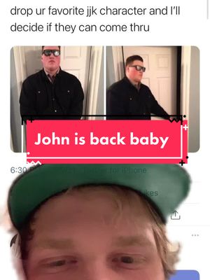 A post by @sunlight_yellow on TikTok caption: John is back on his bs and I missed it so much go check him out #jjk #jujutsukaisen #anime #twitter #shabloinkzISBACK #Crunchyroll #tweets