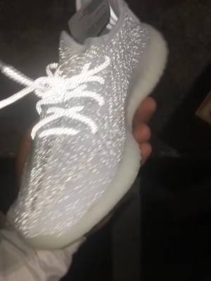 A post by @kimio36 on TikTok caption: The reflective pairs are so nice!#fyp #yeezy #sneakerhead #yeezys #Shoes