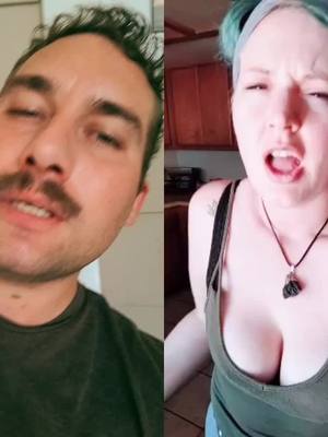 A post by @thekillingjoke13 on TikTok caption: #duet with @jewelsmidnight #foryoupage #mustache #blueeyes #couplegoals #singledad #daddy #foryou #ddlgl #kinky #daddydom #bdsm