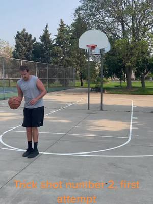 A post by @real.suns.in.4 on TikTok caption: #2 First try. Ez                            #sunsin4 #sunsin4guy #suns #trickshot #basketball #in4 #firsttry #ez #swish #buckets #oface