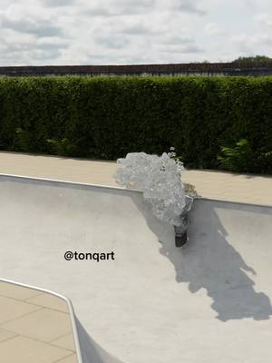 A post by @tonqart on TikTok caption: 🌊🌊🌊🌊🌊 #skate #Skateboarding #simulation #blender