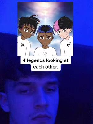 A post by @deanisafatneek on TikTok caption: The 4 Legends just casually looking at each other 😌 #fyp #xxxfamilia #xxxtentacion #juicewrld #lilpeep #ripx #ripxxx #llj #llx #lljw #llp ripp #ripjw