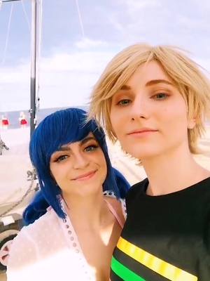 A post by @elscosart on TikTok caption: Lovers being lovers 😎❤️ @cosplay.and.draw_ #miraculouscosplay #miraculous #ladynoir #adrienette #adrienagreste #marinette #adriencosplay