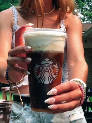 A post by @rsms.coffee on TikTok caption: STARBUCKS ICED BROWN SUGAR SHAKEN ESPRESSO WITH OATMILK COLD FOAM!! this is the best drink ever!! #fyp #ily #viral #coffeetok #DontQuitYourDaydream