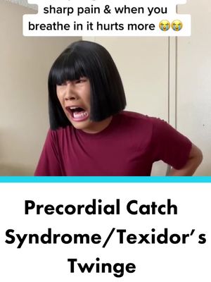 A post by @alexneedssleep on TikTok caption: #stitch with @lourdasprec ⚠️IM NOT A DOCTOR, obvi go to your doc if ur really worried but from my experience this was it :) #precordialcatchsyndrome