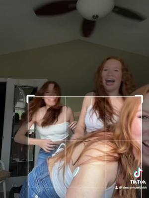 A post by @millikensmithtriplets on TikTok caption: Try to dodge the photo😂 #PhotoCropChallenge#triplets#ginger