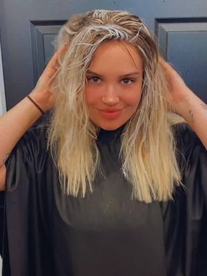 A post by @mikaelasmith_ on TikTok caption: a leo in her leo season primeeee #hairtransformation #leoseason #WelcomeBack #newhair #blonde #fyp #f4f #transition #foryou #virallll