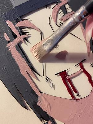 A post by @helenecessary on TikTok caption: I’m sorry for my long absence! I’m back now :) #anime#animeart#animefanart#glasspainting#glasspaintinganime#itachi#itachiuchiha#naruto#itachifanart