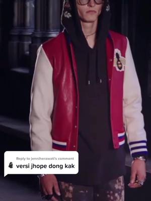 A post by @lieblingkim on TikTok caption: Reply to @jenniherawati j-hope vs. Gucci's models #bts #jhope #hoseok #junghoseok #hobi #btsjhope #gucci #fashion #fyp #foryou #btsarmy