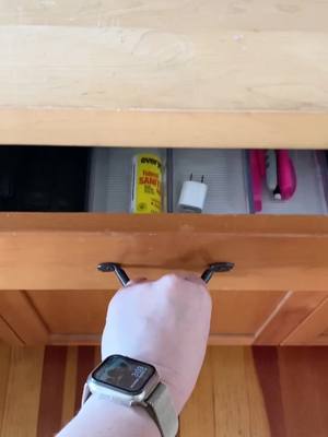 A post by @theorganizingblonde on TikTok caption: Turn a junk drawer into a utility drawer by using drawer organizers and keeping ‘like with like’. #organizingtiktok #organizingblonde #organizedhome