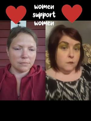 A post by @jordynwoodall1988 on TikTok caption: #duet with @hairgirl1982 #womensupportingwomen #womenempowerment #redheartsclub #hypesquad #lovedontjudge #fypシ #fy #f #duet