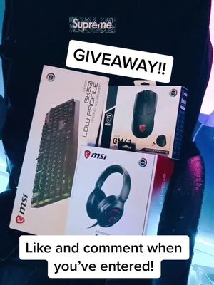 A post by @fazeruler on TikTok caption: HUGE MSI GAMING GEAR GIVEAWAY! #gaming #giveaway #gameroom #sponsor #msi #twitchnl