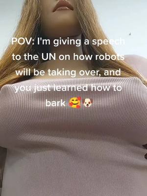 A post by @femmebotmarisol on TikTok caption: Who's a good doggy?😍#MicroRaveWithRoni #MyTeacherWins #hotrobot #girls #robot #fyp #viral #funny #foryoupage #fypage