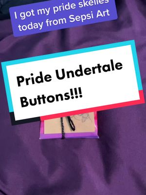 A post by @prismaticskeleton on TikTok caption: I got my Pride buttons from Sepsi today!!! Best way to end the week!! Go check out their stuff right now!!!