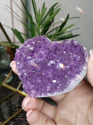 A post by @abso_crystal_lutely on TikTok caption: ✨Amethyst Heart back in stock!✨ #rocktok #rocks #irock #crystals #crystalshop #etsyshop #amethyst #billieeilish  #SmallBusiness #druzy #fypシ #viral