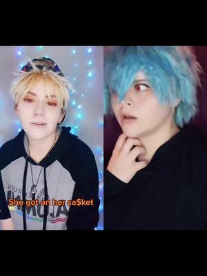 A post by @estley_wyn on TikTok caption: #duet with @alacris_cosplays  When Bakugou was kidnapped. Skit IB: @artistz93 art work. #bakugou #mha #shigaraki  #TalkCurlyToMe