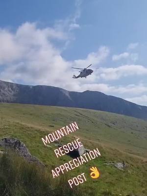 A post by @v6reg on TikTok caption: Mountain Rescue #snowden #appreciation #chopper #mountainrescue #Wales #mountains #greatjob #skilled