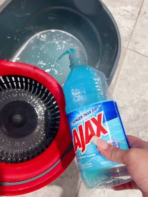 A post by @love2cleanxoxo on TikTok caption: Mopping time! This is over all one of my FAV combos, try it I know you’ll love it, blue Ajax is the best 😍 #CleanTok #mopasmr #ocedarmop #blueajax