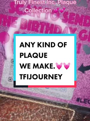 A post by @trulyfinestinc on TikTok caption: Interested Contact Us (Email Link Is In Our Bio) 📲📚🎉 #fypシ #foryoupage #plaque #handmade #shimmer #socialmedia #scanme #birthday #school #gifts