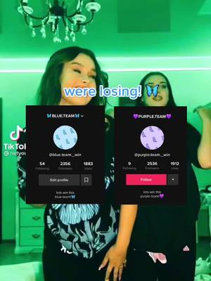 A post by @blue.team._win on TikTok caption: we are very close to beating them!🦋 #fyp #blueteam #purpleteam