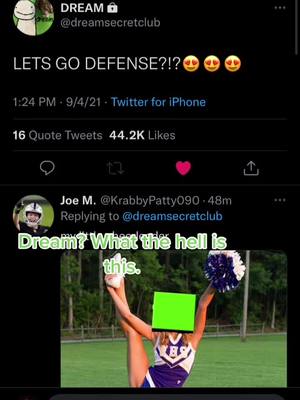 A post by @jarl._.kacobs_ on TikTok caption: It progressively gets worse lmao. Also I voted for “FOOTBALL 😍😍😏😍😍” because I want to see what he says next because I find this very funny #dream