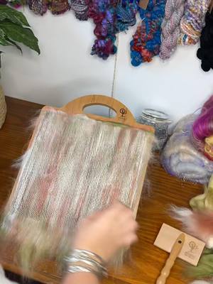 A post by @kokemedesigns on TikTok caption: Another day, another blend! #foryoupage #SmallBusiness #fyp #foryou #satisfying #fibreartist #asmr #art #wool #craft