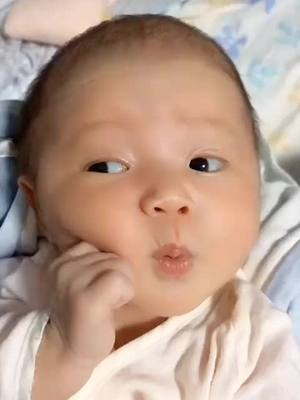 A post by @kevinathome on TikTok caption: Do you know what's the baby thinking?