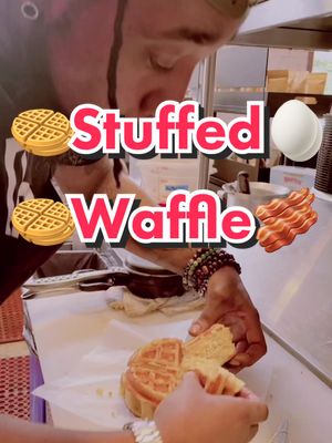 A post by @graffitibreakfast on TikTok caption: These take a long time to cook when we’re busy but it’s worth the wait!!! 🤤#madetoorder #stuffedwaffle #breakfasttime #tiktokmademebuythis #atl