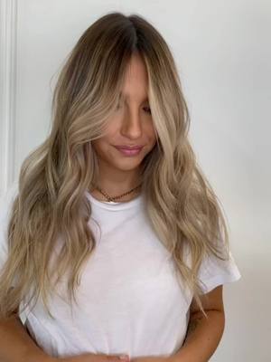 A post by @bella_u_salon on TikTok caption: Low maintenance balayage or this gorgeous new born mommy soon to be