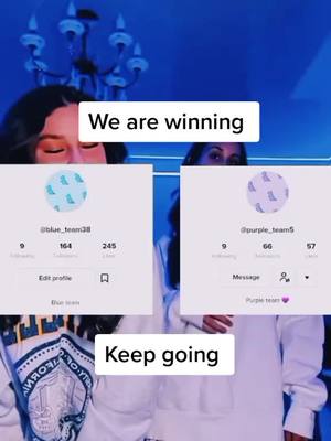 A post by @blue_team38 on TikTok caption: @purple_team5 #fyp #foryou #foryoupage #blueteam #keepgoing #wearewinning