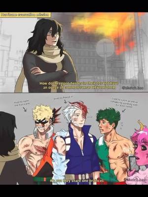 A post by @houseclean.sir on TikTok caption: He tried to nuke the hurricane 😂 #bakugo #todoroki #deku #aizawa #prohero #mha #KeepItRealMeals #fyp #fypシ #fyp