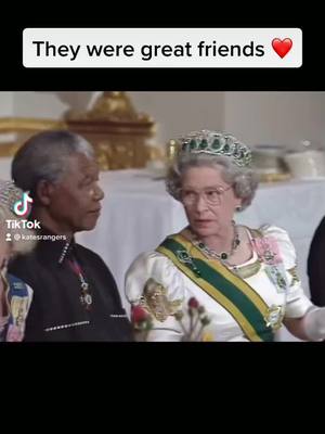 A post by @katesrangers on TikTok caption: They had such a special friendship, the only person outside the family to call her by her name ❤️ #TheQueen #NelsonMandela #QueenElizabeth #Royalty