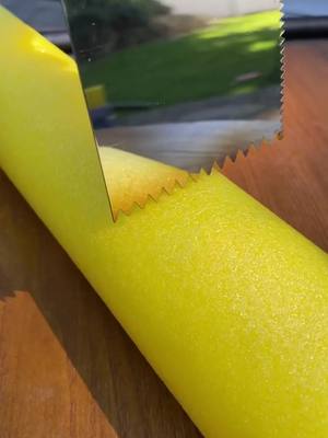 A post by @satisfying_source on TikTok caption: Slicing a pool noodle (Via @sosatisfying)