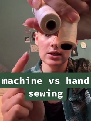 A post by @magpieatelier on TikTok caption: Reply to @...howbizzare  i used the right stitch’s and threads for the job and they should last just as long! #yeoldefashionvlogger #sewingtutorial #sewing