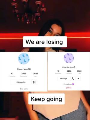 A post by @blue_team38 on TikTok caption: @purple_team5 @tiktok #helpmeplease #foryoupage #foryou #blueteam #wearelosing #fyp