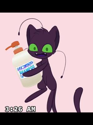 A post by @ampzura on TikTok caption: bubbles 🧼 #fy #fypシ #miraculous #miraculousladybug #miraculousladybugtiktok #kwami #plagg #shampoo #3am #meow #rawr #blep #sh1tpost #zoom #idk #cat