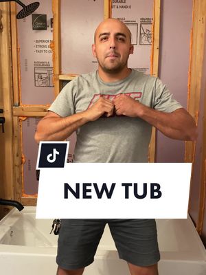 A post by @artandstef on TikTok caption: that feeling when the new tub fits and there’s no leaks in plumbing> #plumbinglife #bathroomremodel #diytiktok