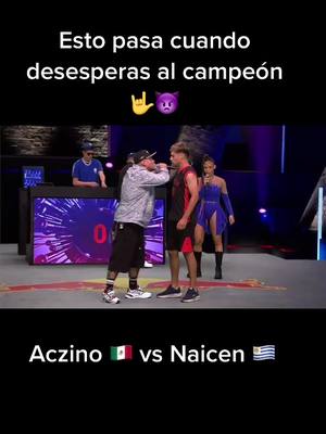 A post by @aczino_freestyle on TikTok caption: #aczino 🇲🇽 vs #naicen 🇺🇾 #batalladelosgallos Internacional 2020 #mundofreestyles #freestyle 🎤