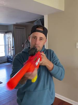 A post by @m.beck7 on TikTok caption: No ones safe 😂 🔫  #fypシ #nerf #nerfgunwar #prank #BillboardNXT #FlauntItChallenge #foryou #foryoupage #fyp #guns #sniper #prankster