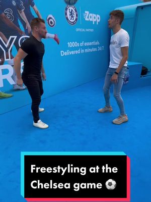 A post by @conorreynoldsfs on TikTok caption: Casual tricks with @iamandrewhenderson at Stamford Bridge 🤟