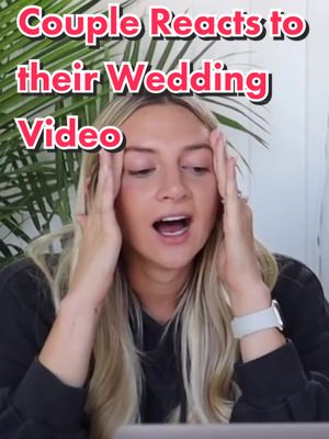 A post by @wildoakfilms on TikTok caption: Couple reacts to their wedding video @allisonkuch @Isaac Rochell #weddingtiktok #reaction #weddingvideo