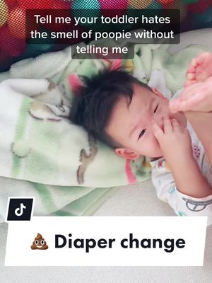 A post by @re_j0yce on TikTok caption: This is every diaper change 🙊 #toddlermomlife #sahm #poopfunny