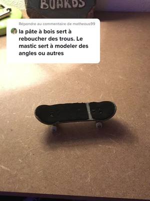 A post by @fingersboards on TikTok caption: Répondre à @matheous99 #fingerskate #fingerboard #skate #bricolage #rebouchage #construction