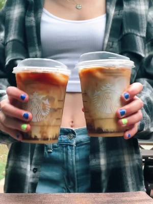 A post by @rsms.coffee on TikTok caption: GOOD MORNING!!☀️AND HAPPY FALL!!🍁     2 starbucks coffees to go today!! have a great day!!! #coffee #starbucks #OneSliceChallenge #UltaBeautyatTarget #TalkCurlyToMe #fyp #viral #ily #SoundcoreGoForGold