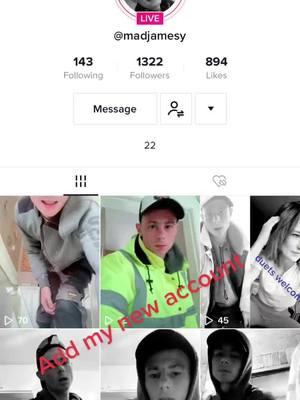 A post by @jamesyjonesy12345 on TikTok caption: @madjamesy add my new account