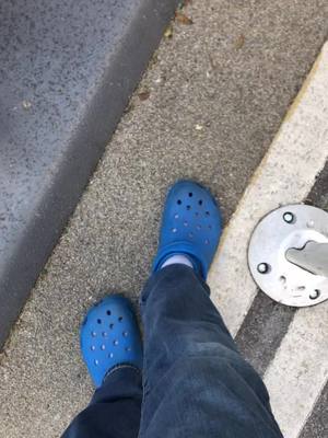 A post by @gaubuu on TikTok caption: Living the best life . #crocs #nyc #kaybai