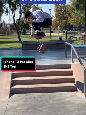 A post by @aralexis7 on TikTok caption: New iPhone 13 Pro Max 📱 SK8 Test 🛹  #Skateboarding #sk8 #fyp #sk8erboi #poser #vansskate