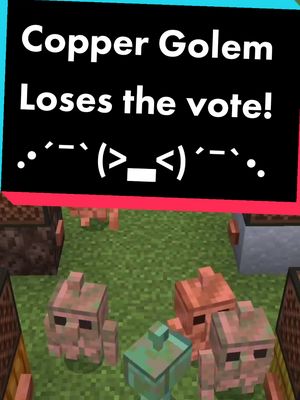 A post by @sammyseiso on TikTok caption: Let me know what other behaviours I should add to the Copper Golem! #Minecraft #minecraftlive #mobvote #coppergolem #mcyt #allay #glare