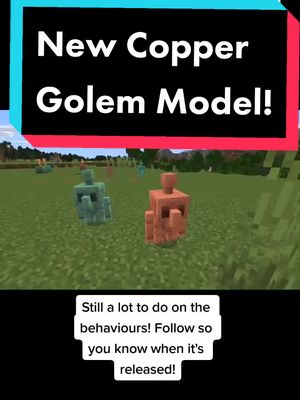 A post by @sammyseiso on TikTok caption: Much better than my original model!! Go follow @sixfootblue on twitter! #Minecraft #minecraftlive #mobvote #coppergolem #mcyt #allay #glare #mclive